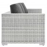 Modway Convene 6-Piece Outdoor Patio Set - Light Gray Charcoal - Sofa in Side Angle