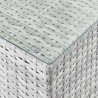 Modway Convene 6-Piece Outdoor Patio Set - Light Gray Light Blue - Table in Closeup Top Angle