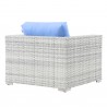 Modway Convene 6-Piece Outdoor Patio Set - Light Gray Light Blue - Armchair in Back Side Angle