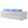 Modway Convene 6-Piece Outdoor Patio Set - Light Gray Light Blue - Sofa in Back Side Angle