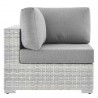Modway Convene 6-Piece Outdoor Patio Sectional Set - Light Gray Gray - Corner Chair in Side Angle