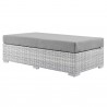Modway Convene 6-Piece Outdoor Patio Sectional Set - Light Gray Gray - Ottoman in Front Side Angle
