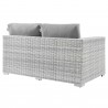 Modway Convene 6-Piece Outdoor Patio Sectional Set - Light Gray Gray - Right-Arm Loveseat in Front Side Angle