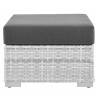 Modway Convene 4-Piece Outdoor Patio Set in Light Gray Charcoal - Ottoman in Front Angle