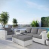 Modway Convene 4-Piece Outdoor Patio Set in Light Gray Charcoal - Lifestyle