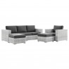 Modway Convene 4-Piece Outdoor Patio Set in Light Gray Charcoal - Set in Front Side Angle
