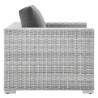 Modway Convene 4-Piece Outdoor Patio Set in Light Gray Charcoal - Armchair in Side Angle