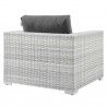 Modway Convene 4-Piece Outdoor Patio Set in Light Gray Charcoal - Armchair in Back Side Angle