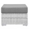 Modway Convene 4-Piece Outdoor Patio Set in Light Gray Gray- Ottoman in Front Angle