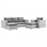 Modway Convene 4-Piece Outdoor Patio Set in Light Gray Gray - Set in Front Side Angle