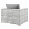Modway Convene 4-Piece Outdoor Patio Set in Light Gray Gray - Armchair in Back Side Angle