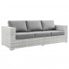 Modway Convene 4-Piece Outdoor Patio Set in Light Gray Gray - Sofa in Front Side Angle