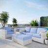 Modway Convene 4-Piece Outdoor Patio Set - Light Gray Light Blue - Lifestyle