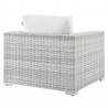 Modway Convene 4-Piece Outdoor Patio Set - Light Gray White - Armchair in Back Side Angle