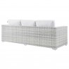 Modway Convene 4-Piece Outdoor Patio Set - Light Gray White - Sofa in Back Side Angle