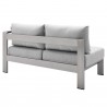 Modway Shore Sunbrella® Fabric Outdoor Patio Aluminum 7 Piece Sectional Sofa Set - Silver Gray - Right-Arm Loveseat in Back Side Angle