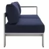 Modway Shore Sunbrella® Fabric Outdoor Patio Aluminum 7 Piece Sectional Sofa Set - Silver Navy - Right-Arm Loveseat in Side Angle - Modway Shore Sunbrella® Fabric Outdoor Patio Aluminum 7 Piece Sectional Sofa Set - Silver Navy - Right-Arm Loveseat in Side Angle