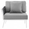 Modway Stance Outdoor Patio Aluminum Left-Facing Armchair in White Gray - Front Angle