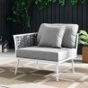 Modway Stance Outdoor Patio Aluminum Left-Facing Armchair in White Gray - Lifestyle