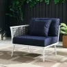 Modway Stance Outdoor Patio Aluminum Left-Facing Armchair in White Navy - Lifestyle - Modway Stance Outdoor Patio Aluminum Left-Facing Armchair in White Navy - Lifestyle