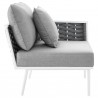 Modway Stance Outdoor Patio Aluminum Right-Facing Armchair - White Gray - Side Angle