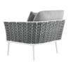 Modway Stance Outdoor Patio Aluminum Right-Facing Armchair - White Gray - Back Side Angle