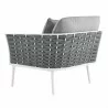 Modway Stance Outdoor Patio Aluminum Right-Facing Armchair - White Gray - Back Side Angle - Modway Stance Outdoor Patio Aluminum Right-Facing Armchair - White Gray - Back Side Angle