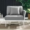 Modway Stance Outdoor Patio Aluminum Right-Facing Armchair - White Gray - Lifestyle - Modway Stance Outdoor Patio Aluminum Right-Facing Armchair - White Gray - Lifestyle