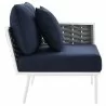 Modway Stance Outdoor Patio Aluminum Right-Facing Armchair - White Navy - Side Angle - Modway Stance Outdoor Patio Aluminum Right-Facing Armchair - White Navy - Side Angle