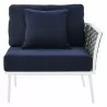 Modway Stance Outdoor Patio Aluminum Right-Facing Armchair - White Navy - Front Angle - Modway Stance Outdoor Patio Aluminum Right-Facing Armchair - White Navy - Front Angle