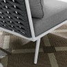 Modway Stance Outdoor Patio Aluminum Corner Chair in White Gray - Lifestyle