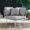 Modway Stance Outdoor Patio Aluminum Corner Chair in White Gray - Lifestyle