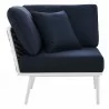 Modway Stance Outdoor Patio Aluminum Corner Chair in White Navy - Side Angle - Modway Stance Outdoor Patio Aluminum Corner Chair in White Navy - Side Angle