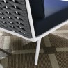 Modway Stance Outdoor Patio Aluminum Corner Chair in White Navy - Lifestyle