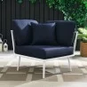 Modway Stance Outdoor Patio Aluminum Corner Chair in White Navy - Lifestyle - Modway Stance Outdoor Patio Aluminum Corner Chair in White Navy - Lifestyle