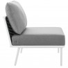 Modway Stance Outdoor Patio Aluminum Armless Chair in White Gray - Side Angle