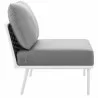 Modway Stance Outdoor Patio Aluminum Armless Chair in White Gray - Side Angle - Modway Stance Outdoor Patio Aluminum Armless Chair in White Gray - Side Angle