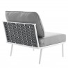 Modway Stance Outdoor Patio Aluminum Armless Chair in White Gray - Back Side Angle