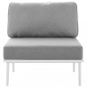 Modway Stance Outdoor Patio Aluminum Armless Chair in White Gray - Front Angle