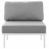 Modway Stance Outdoor Patio Aluminum Armless Chair in White Gray - Front Angle - Modway Stance Outdoor Patio Aluminum Armless Chair in White Gray - Front Angle