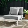 Modway Stance Outdoor Patio Aluminum Armless Chair in White Gray - Lifestyle - Modway Stance Outdoor Patio Aluminum Armless Chair in White Gray - Lifestyle