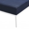 Modway Stance Outdoor Patio Aluminum Armless Chair in White Navy - Seat Closeup Angle