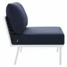 Modway Stance Outdoor Patio Aluminum Armless Chair in White Navy - Side Angle - Modway Stance Outdoor Patio Aluminum Armless Chair in White Navy - Side Angle