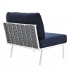 Modway Stance Outdoor Patio Aluminum Armless Chair in White Navy - Back Side Angle