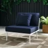 Modway Stance Outdoor Patio Aluminum Armless Chair in White Navy - Lifestyle - Modway Stance Outdoor Patio Aluminum Armless Chair in White Navy - Lifestyle