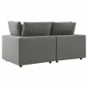 Modway Commix Overstuffed Outdoor Patio Loveseat in Charcoal - Back Side Angle - Modway Commix Overstuffed Outdoor Patio Loveseat in Charcoal - Back Side Angle