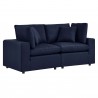 Modway Commix Overstuffed Outdoor Patio Loveseat in Navy - Front Side Angle