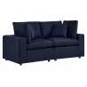 Modway Commix Overstuffed Outdoor Patio Loveseat in Navy - Front Side Angle - Modway Commix Overstuffed Outdoor Patio Loveseat in Navy - Front Side Angle