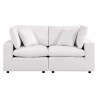 Modway Commix Overstuffed Outdoor Patio Loveseat in White - Front Angle