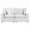 Modway Commix Overstuffed Outdoor Patio Loveseat in White - Front Angle - Modway Commix Overstuffed Outdoor Patio Loveseat in White - Front Angle